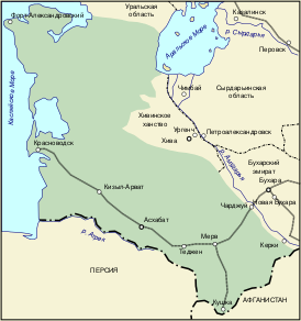Территории Закаспийской области предположительно контролировавшиеся правительством