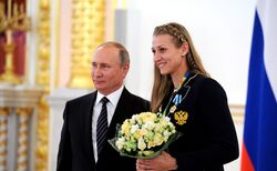 Ирина Близнова на встрече с Владимиром Путиным