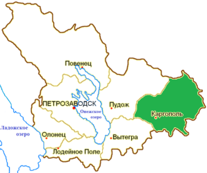 Каргопольский уезд на карте