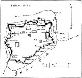 План крепости (рисунок из «Военной энциклопедии»)