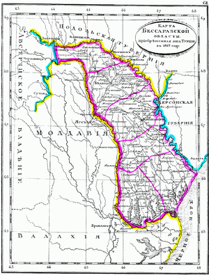 Бессарабская область на карте