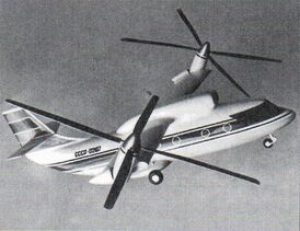 Модель Ми-30 в переходном режиме полёта