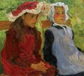 «Две девочки», 1910-е гг. Холст, масло, 62 х 67. Частная коллекция