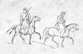 Лермонтов-Два всадника, едущие шагом-перо, чернила-1832—34..jpg