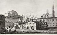 Вид церкви Спаса на Бору и Терема (с гравюры XVIII века)