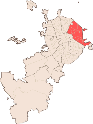 Восточный административный округ (ВАО) на карте