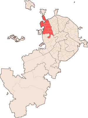 Северо-Западный административный округ (СЗАО) на карте