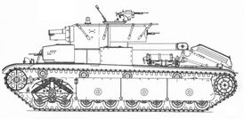 Боковая проекция (левый борт) опытного среднего танка «Объект 112», 1937 год.