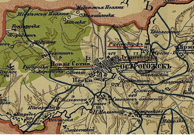 Новая Сотня на карте Острогожского уезда