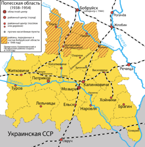 Полесская область на карте