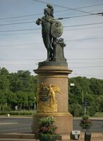 Памятник Суворову возле Троицкого моста. 1801.