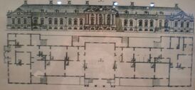 План и главный фасад дворца (конец XVIII века)