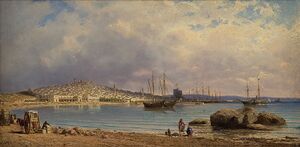 Пётр Верещагин. «Вид Баку с моря». 1872 год