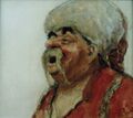 Деталь «Голова казака» в картине «Запорожцы» работы Ильи Репина