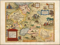 Карта России, Московии и Тартарии, составленная Антонием Дженкинсоном, англичанином, в Лондоне в 1562 году. Посвящена его светлости Генриху Сиднею, Правителю Уэллса. 1570 г.