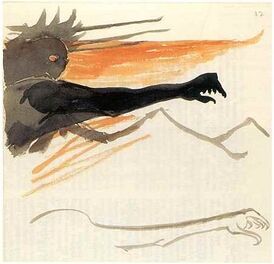 Рисунок Дж. Р. Р. Толкина, изображающий Саурона