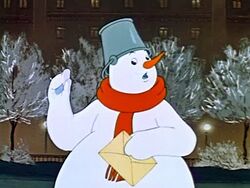 Снеговик с письмом. Кадр из мультфильма