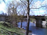 Троицкий (Советский) мост и река Пскова