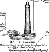 Маяк на карте гидрографического управления. Измерение глубин в 1870-е годы