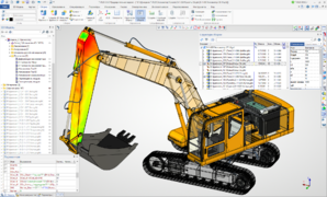 Экскаватор с расчётом стрелы в T-FLEX CAD