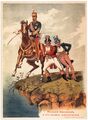 Русский плакат начала русско-японской войны, 1904. Японский император и его лукавые доброжелатели (Джон Буль и Дядя Сэм)