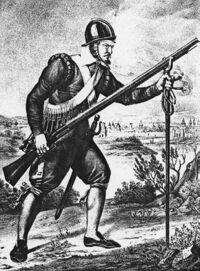 Немецких полков мушкетёр, в XVII столетии.