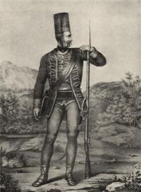 Гренадер Пандурского полка, с 1752 до 1763 года.[17]