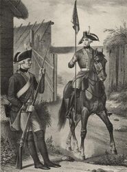 Капрал и фурьер (со значком) Мушкетёрских рот пехотного полка, с 1763 по 1786 год.[3].