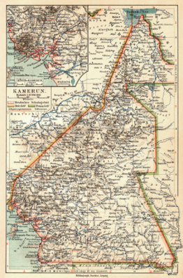 Карта Германского Камеруна, 1905 год.
