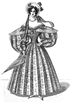 Дама в корсете, журнал Wiener Zeitschrift, 1835.