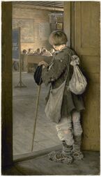 «У дверей школы», 1897. Государственный Русский музей, Санкт-Петербург
