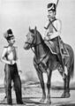 Обер-офицер и казак задней шеренги Эскадрона Херсонского помещика Скаржинского, 1812—1814 гг.