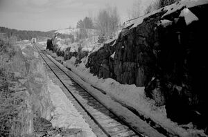 Скальная выемка и мост через р. Сумерианйоки. 21 апреля 1944 год.