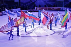 Церемония открытия соревнований, парад флагов стран-участниц.