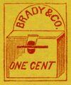 1859: «Brady & Co.», Нью-Йорк, 1 цент (Sc #22L1), фальсификат D