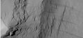 Некоторые из слоев горной породы находящихся под поверхностью скалы, снимок орбитальной станции MRO