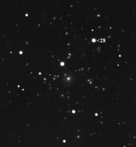 Астероид Беллона 11,8 m на фоне звёзд 12 m и фоновых галактик