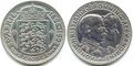 2 кроны 1923 г. — датская памятная монета по поводу серебряной свадьбы короля Кристиана X и королевы Александрины.