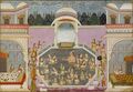 Бакхат Сингх развлекается во время праздника Холи. ок. 1748-50гг, Мехрангарх, Музей.
