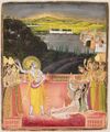 Нихаль Чанд. Кришна с Радхой и гопи празднует Холи. 1750-60 гг, Бостон, музей изящных искусств.