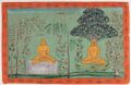 Ришабханатха в двух фазах медитации. Амбер, ок. 1680г, Музей искусства Сан Диего.