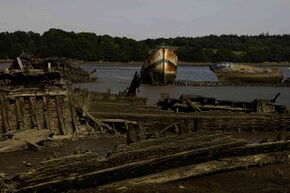 «Кладбище» кораблей на реке Блаве