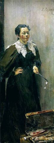 Анна Остроумова-Лебедева. Портрет работы Филиппа Малявина, 1896