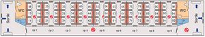 Схема купейного вагона с местами для сидения железных дорог Франции
