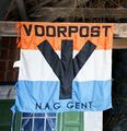 Альгиз на флаге нидерландского националистического движения Voorpost в Генте