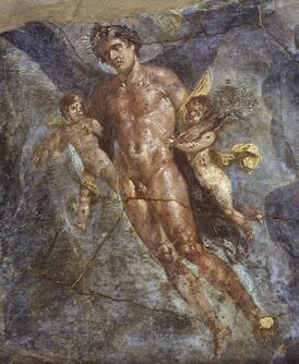 Зефир, деталь античной фрески из Помпей