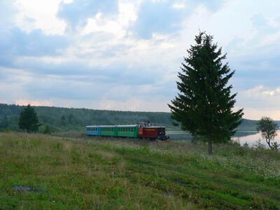 ТУ7-2388 с пассажирским поездом на перегоне Алапаевск — Синячиха