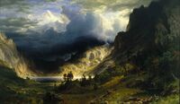 Альберт Бирштадт. Шторм в Скалистых горах, горы Розали. 1866