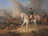 Наполеон на фоне горящего Смоленска.