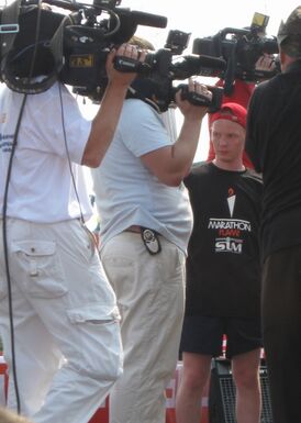 Алексей Тищенко на закрытии Сибирского международного марафона в 2010 г.